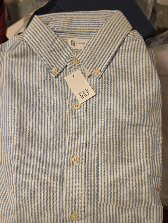 GAP Other - Brand New GAP Men’s Light Blue and White Striped Button-Down Shirt XS